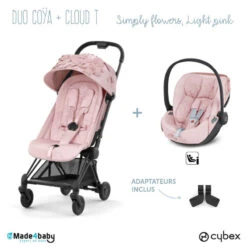 Duo Poussette Coya + Cloud T CYBEX Simply Flowers, Light Pink