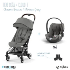 Duo Poussette Coya + Siège Cloud T CYBEX Chrome Brown/Mirage Grey