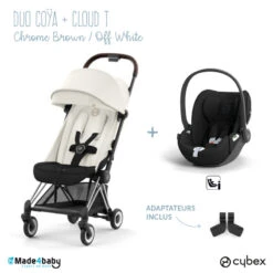 Duo Poussette Coya + Siège Cloud T CYBEX Chrome Brown/Off White/Black