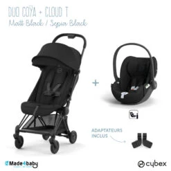 Duo Poussette Coya + Siège Cloud T CYBEX Matt Black/Sepia Black