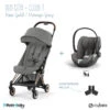 Duo Poussette Coya + Siège Cloud T CYBEX Rosegold/Mirage Grey -Cybex Soldes Magasin duo poussette coya siege cloud t cybex rosegoldmirage grey