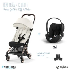 Duo Poussette Coya + Siège Cloud T CYBEX Rosegold/Off White/Black