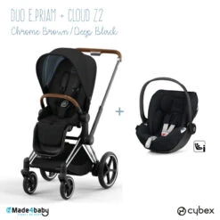 Duo Poussette EPriam 2 + Siège Cloud Z2 CYBEX Chrome Brown/Deep Black