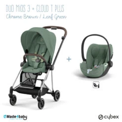 Duo Poussette Mios 3 + Cloud T Plus CYBEX Chrome Brown/Leaf Green