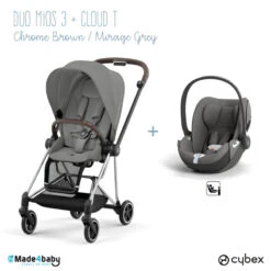 Duo Poussette Mios 3 + Cloud T CYBEX Chrome Brown/Mirage Grey
