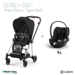 Duo Poussette Mios 3 + Cloud T CYBEX Chrome Brown/Sepia Black
