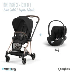Duo Poussette Mios 3 + Cloud T CYBEX Rosegold/Sepia Black
