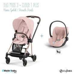 Duo Poussette Mios 3 + Cloud T Plus CYBEX Rosegold/Peach Pink