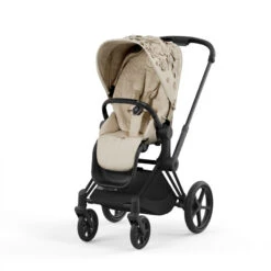 Poussette Complète Priam 4 Matt Black CYBEX Simply Flowers Beige