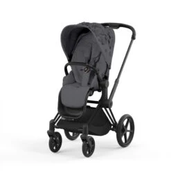 Poussette Complète Priam 4 Matt Black CYBEX Simply Flowers Grey