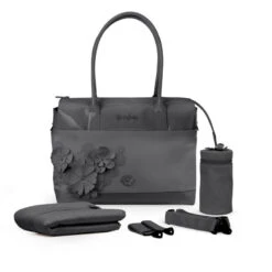 Sac à Langer Platinum Simply Flower CYBEX Dark Grey -Cybex Soldes Magasin sflo platinum changing bag fe 2