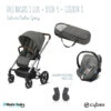 Trio Poussette Balios S Lux + Siège Aton 5 + Nacelle Cocoon S CYBEX Silver/Soho Grey -Cybex Soldes Magasin trio balios s luxeaton 5cocoon s 1
