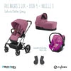Trio Poussette Balios S Lux + Siège Aton 5 + Nacelle Cot S CYBEX Silver/Magnolia Pink -Cybex Soldes Magasin trio balios s luxeaton 5cot s 2
