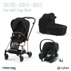 Trio Mios 3 + Nacelle + Aton B2 CYBEX Rosegold/Deep Black - Volcano