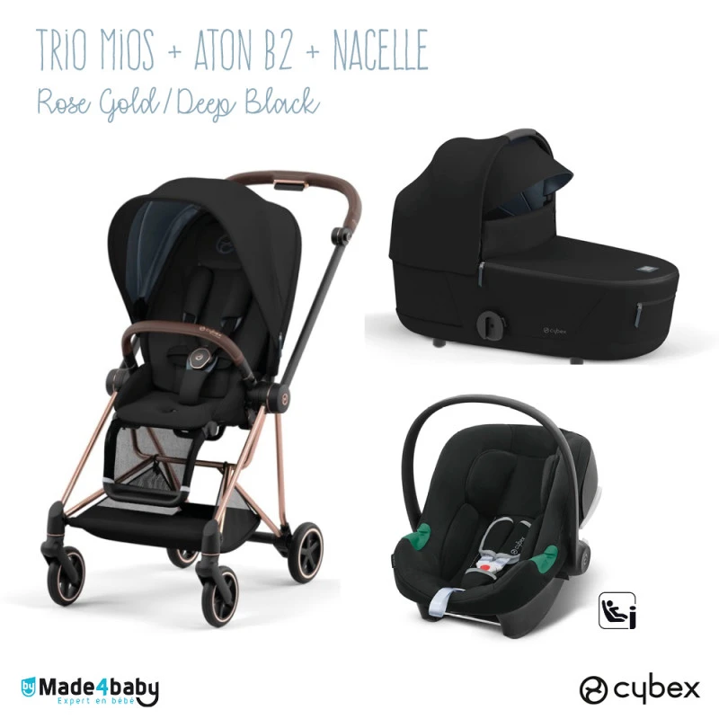 Trio Mios 3 + Nacelle + Aton B2 CYBEX Rosegold/Deep Black - Volcano 3 Trio Mios 3 + Nacelle + Aton B2 CYBEX Rosegold/Deep Black - Volcano