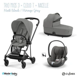 Trio Poussette Mios 3 + Nacelle + Cloud T CYBEX Matt Black/Mirage Grey