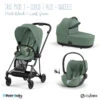 Trio Poussette Mios 3 + Nacelle + Cloud T Plus CYBEX Matt Black/Leaf Green -Cybex Soldes Magasin trio poussette mios 3 nacelle cloud t plus cybex matt blackleaf green