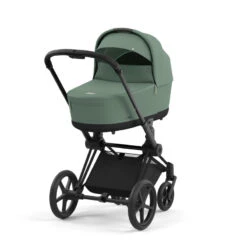 Trio Poussette Priam 4 + Cloud Ti-Size + Nacelle CYBEX Matt Black/Leaf Green -Cybex Soldes Magasin trio poussette priam 4 cloud t i size nacelle cybex matt blackleaf green 2