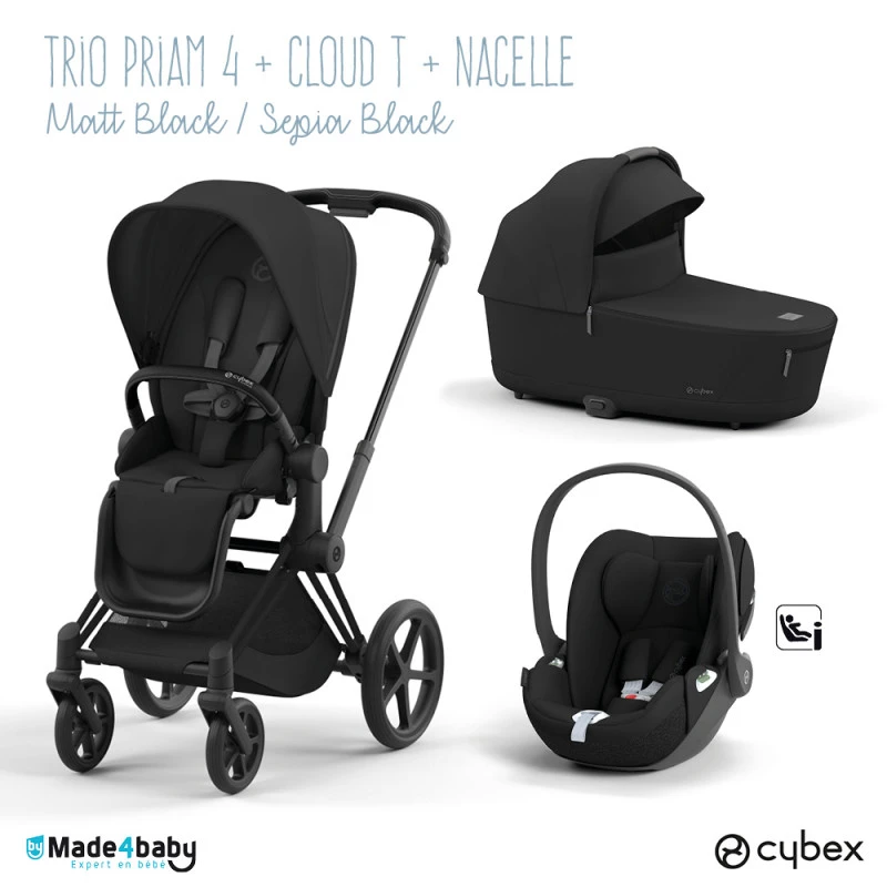 Trio Poussette Priam 4 + Cloud T I-Size + Nacelle CYBEX Matt Black/Sepia Black 3 Trio Poussette Priam 4 + Cloud T I-Size + Nacelle CYBEX Matt Black/Sepia Black