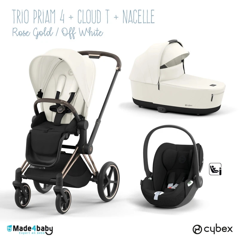 Trio Poussette Priam 4 + Cloud T I-Size + Nacelle CYBEX RoseGold/Off White 3 Trio Poussette Priam 4 + Cloud T I-Size + Nacelle CYBEX RoseGold/Off White