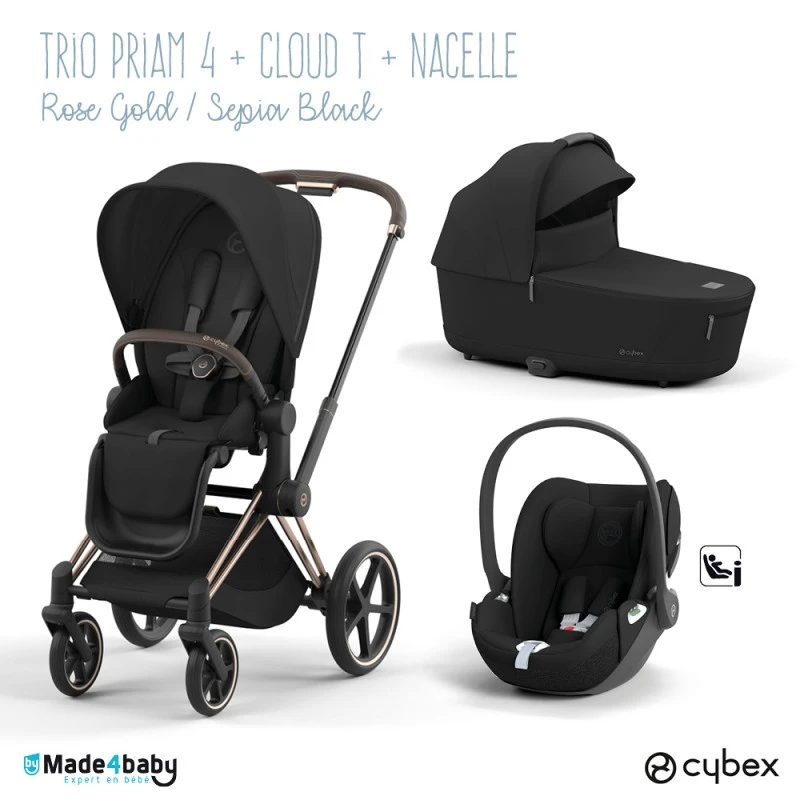 Trio Poussette Priam 4 + Cloud T I-Size + Nacelle CYBEX RoseGold/Sepia Black 3 Trio Poussette Priam 4 + Cloud T I-Size + Nacelle CYBEX RoseGold/Sepia Black