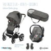 Trio Poussette Talos S Lux + Siège Aton 5 + Cocoon S CYBEX Silver/Soho Grey -Cybex Soldes Magasin trio talos s luxeaton 5cocoon s