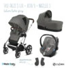 Trio Poussette Talos S Lux + Siège Aton 5 + Nacelle Cot S CYBEX Silver/Soho Grey -Cybex Soldes Magasin trio talos s luxeaton 5cot s