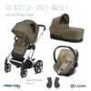 Trio Poussette Talos S Lux + Siège Aton 5 + Nacelle Cot S CYBEX Silver/Classic Beige -Cybex Soldes Magasin trio talos s luxeaton 5cot s 19